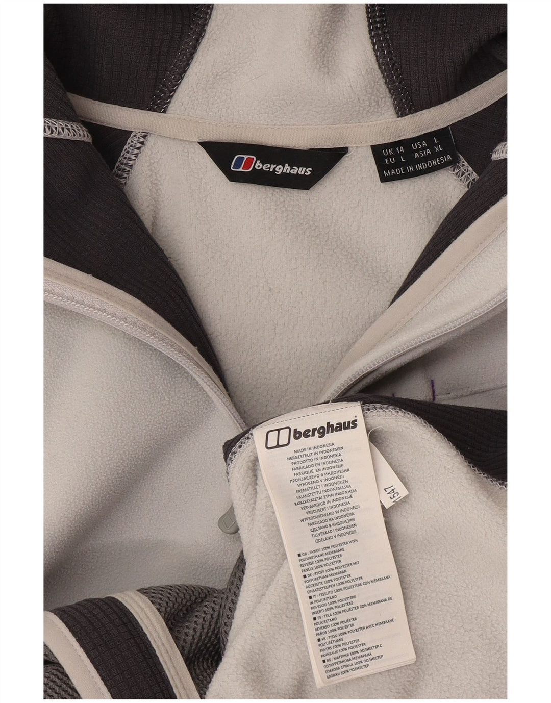 Berghaus Женская флисовая куртка с капюшоном UK 14, большой белый полиэстер