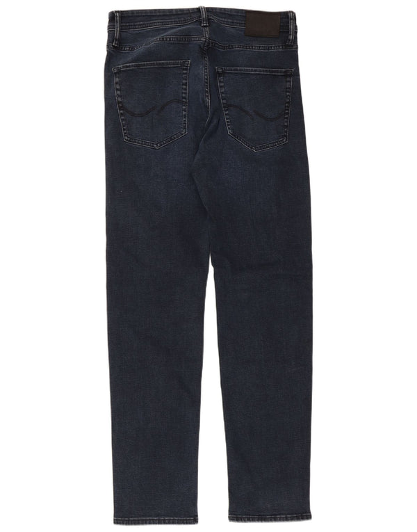 Jack & Jones Mens Mike Tapered Jeans W32 L34 Navy Blue Cotton