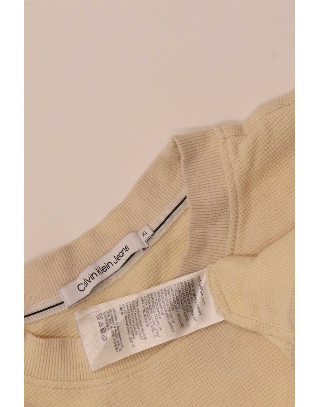 Мужской топ с длинным рукавом Calvin Klein XL, бежевый хлопок