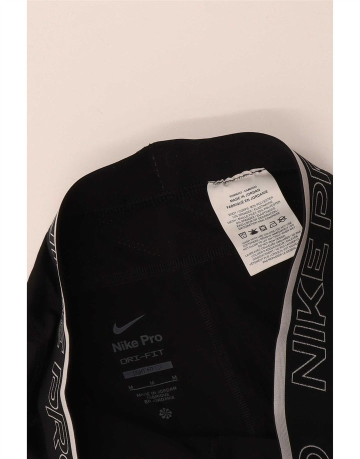 Мужские леггинсы-капри с рисунком Nike Dri Fit, средний черный полиэстер