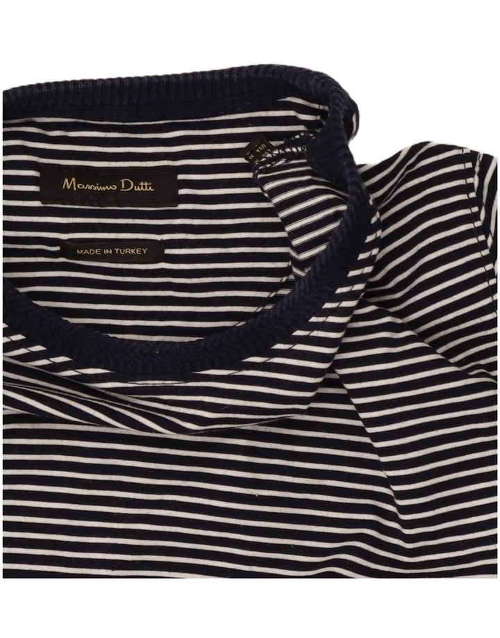 Мужская футболка Massimo Dutti Top Medium Navy Blue в тонкую полоску