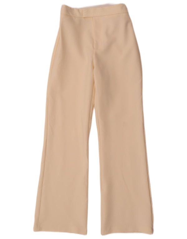 ZARA Повседневные брюки с высокой талией для девочек 13–14 лет W26 L28 Off White