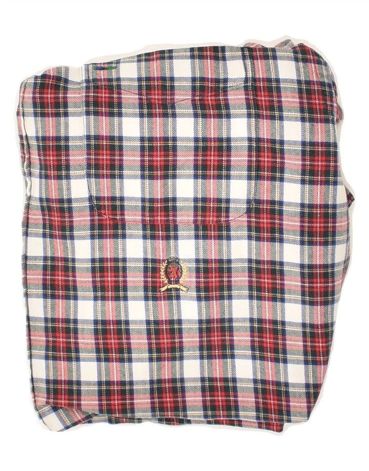 TOMMY HILFIGER Mens Shirt Large Multicoloured Check Cotton Vintage Tommy Hilfiger and Second-Hand Tommy Hilfiger from Messina Hembry 