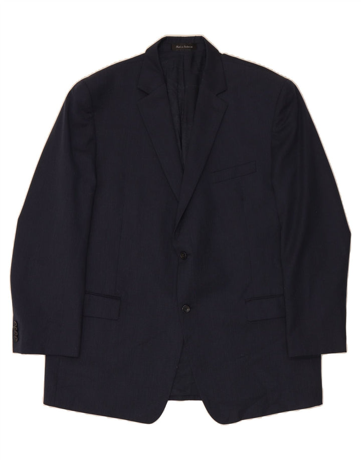 MICHAEL KORS Mens 2 Button Blazer Jacket Size 48 3XL Navy Blue Pinstripe Vintage Michael Kors and Second-Hand Michael Kors from Messina Hembry 