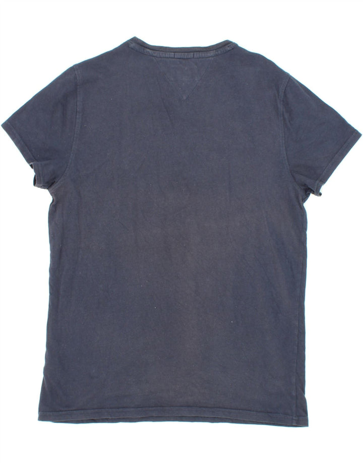 TOMMY HILFIGER Mens Regular Fit T-Shirt Top Medium Navy Blue Cotton Vintage Tommy Hilfiger and Second-Hand Tommy Hilfiger from Messina Hembry 