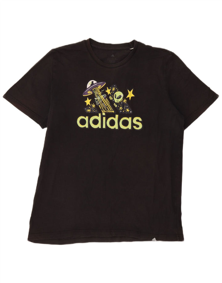 Мужская футболка с рисунком Adidas, большая черная