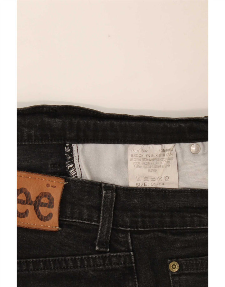 Мужские прямые джинсы Lee Brooklyn W33 L31, черный хлопок