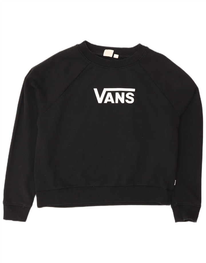 Женский джемпер оверсайз с рисунком Vans UK 14, средний черный хлопковый джемпер