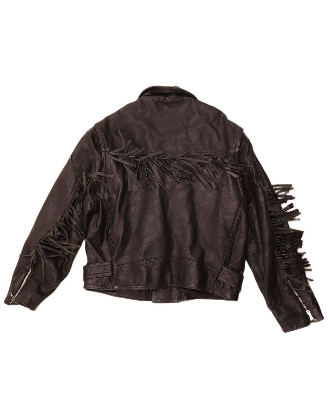 Женская кожаная косуха VINTAGE UK 14, кожа среднего размера, черная