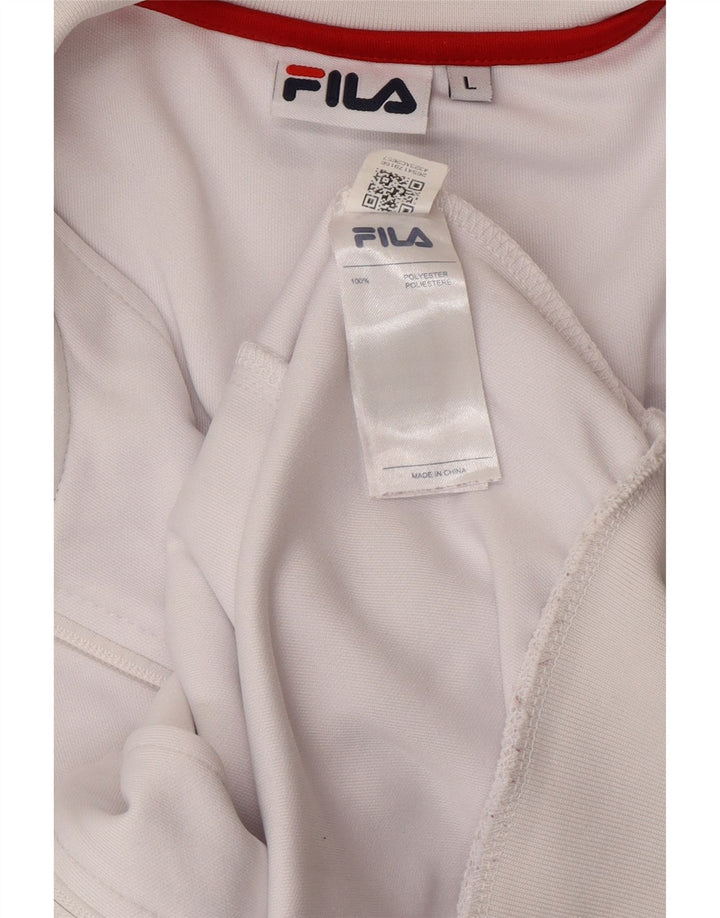 Женский спортивный костюм FILA с графическим рисунком, верхняя куртка UK 16, большой белый цвет с цветными блоками