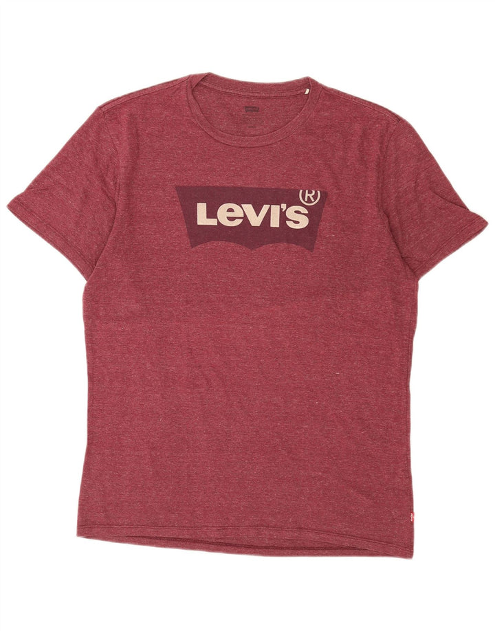 Мужская футболка с рисунком LEVI'S, средний бордовый цвет