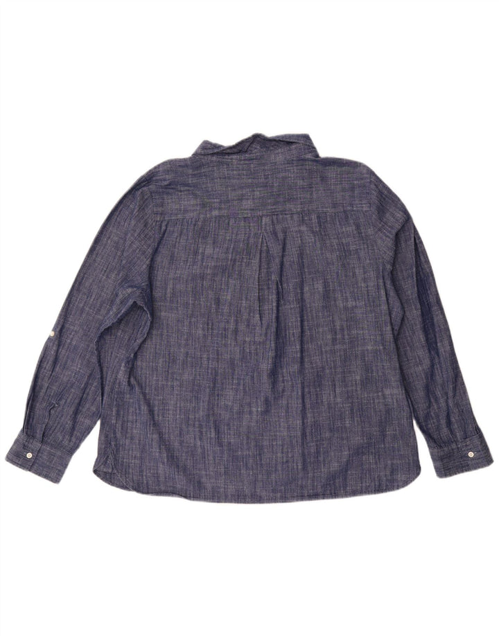 Женская рубашка-пуловер Tommy Hilfiger UK 20 2XL, синяя хлопковая крапинка