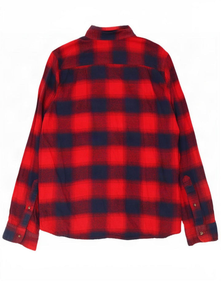 Мужская фланелевая рубашка Hollister XL, хлопок в красную клетку
