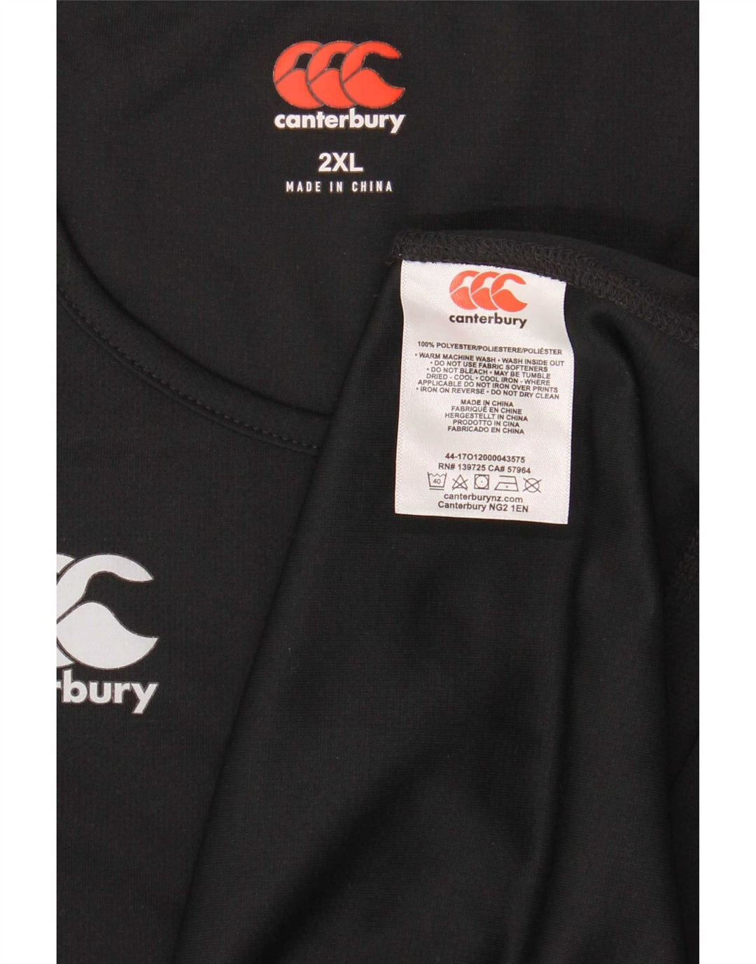 Мужской жилет Canterbury 2XL, черный полиэстер