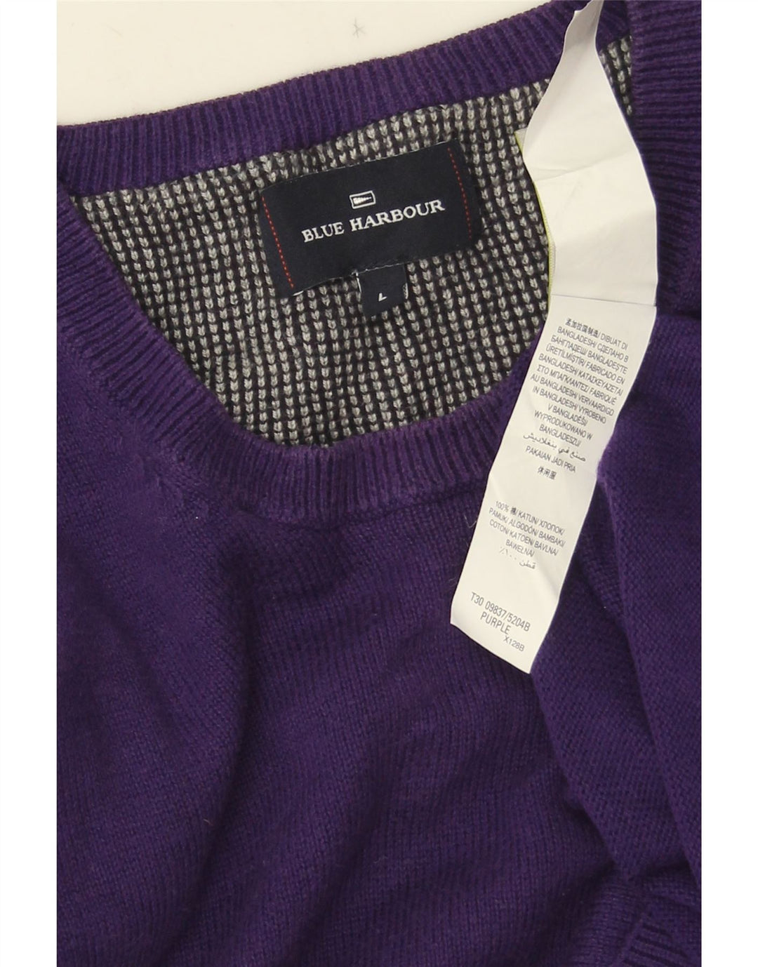 Мужской синий свитер с круглым вырезом Marks & Spencer, большой фиолетовый