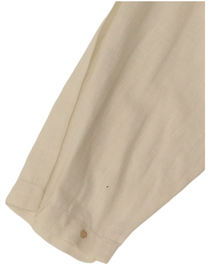 Женская укороченная блузка-рубашка Benetton UK 14 Medium Off White