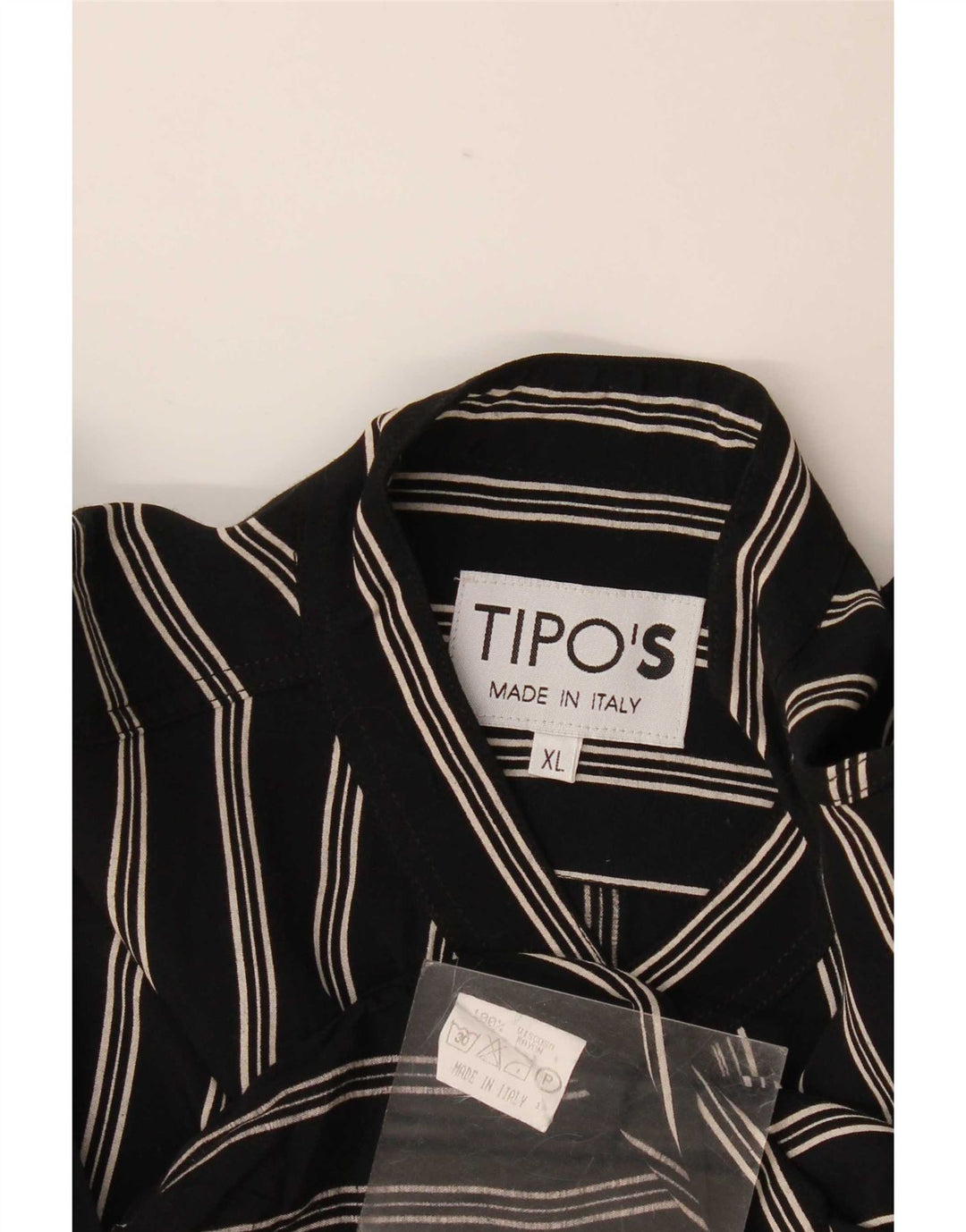 Мужская рубашка Tipo' S XL в черную полоску из вискозы