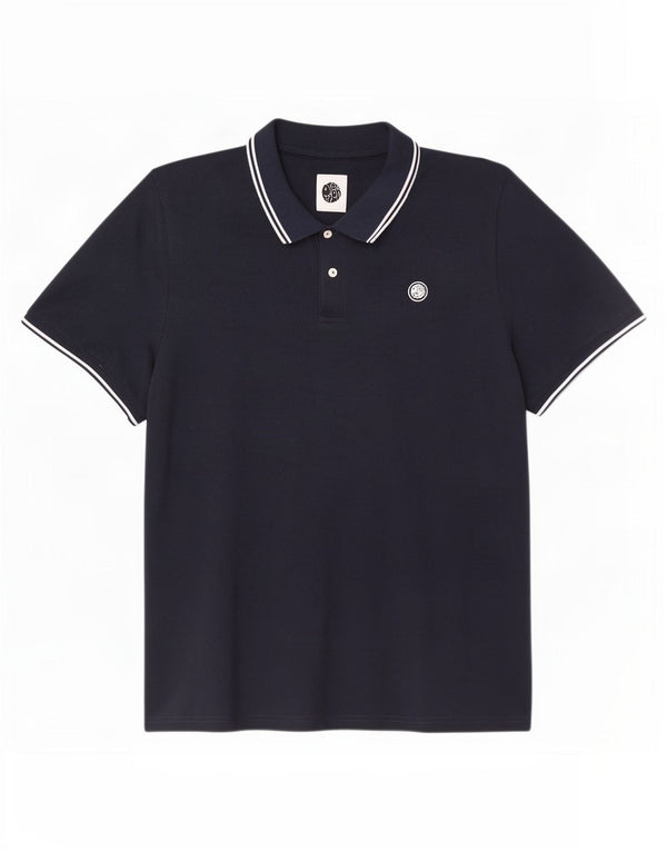 Мужская рубашка поло Pretty Green 2XL, полиэстер в темно-синюю полоску