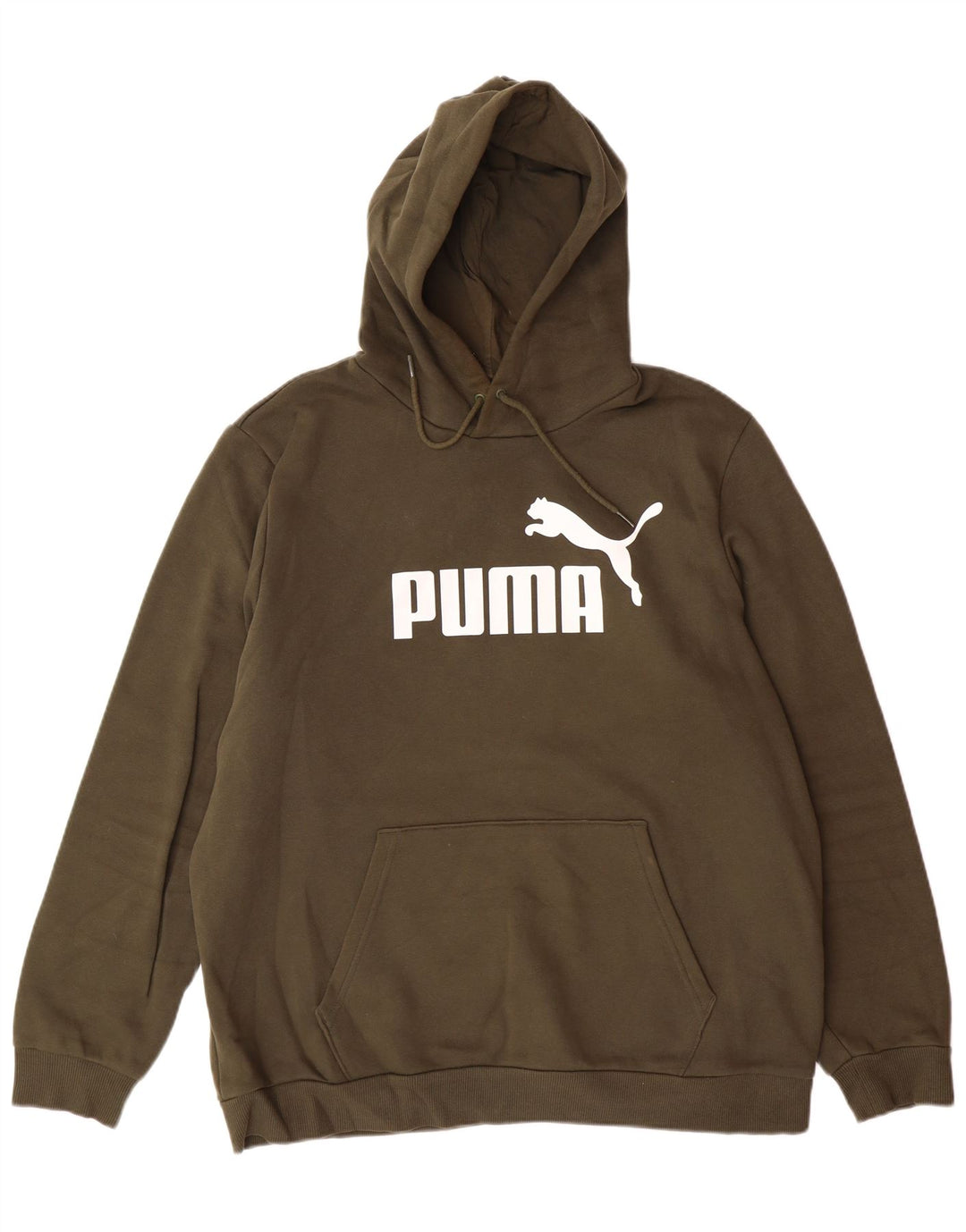 Мужской джемпер с капюшоном PUMA, большой размер, хлопок цвета хаки