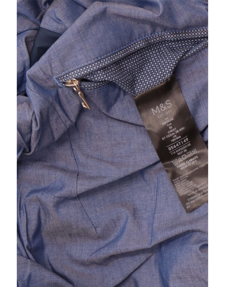 Мужская куртка-бомбер MARKS & SPENCER UK 38, хлопок среднего синего цвета в крапинку