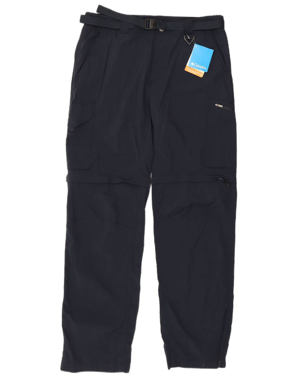 COLUMBIA Womens Omni-Shade Straight Cargo Trousers W34 L32 Navy Blue Nylon