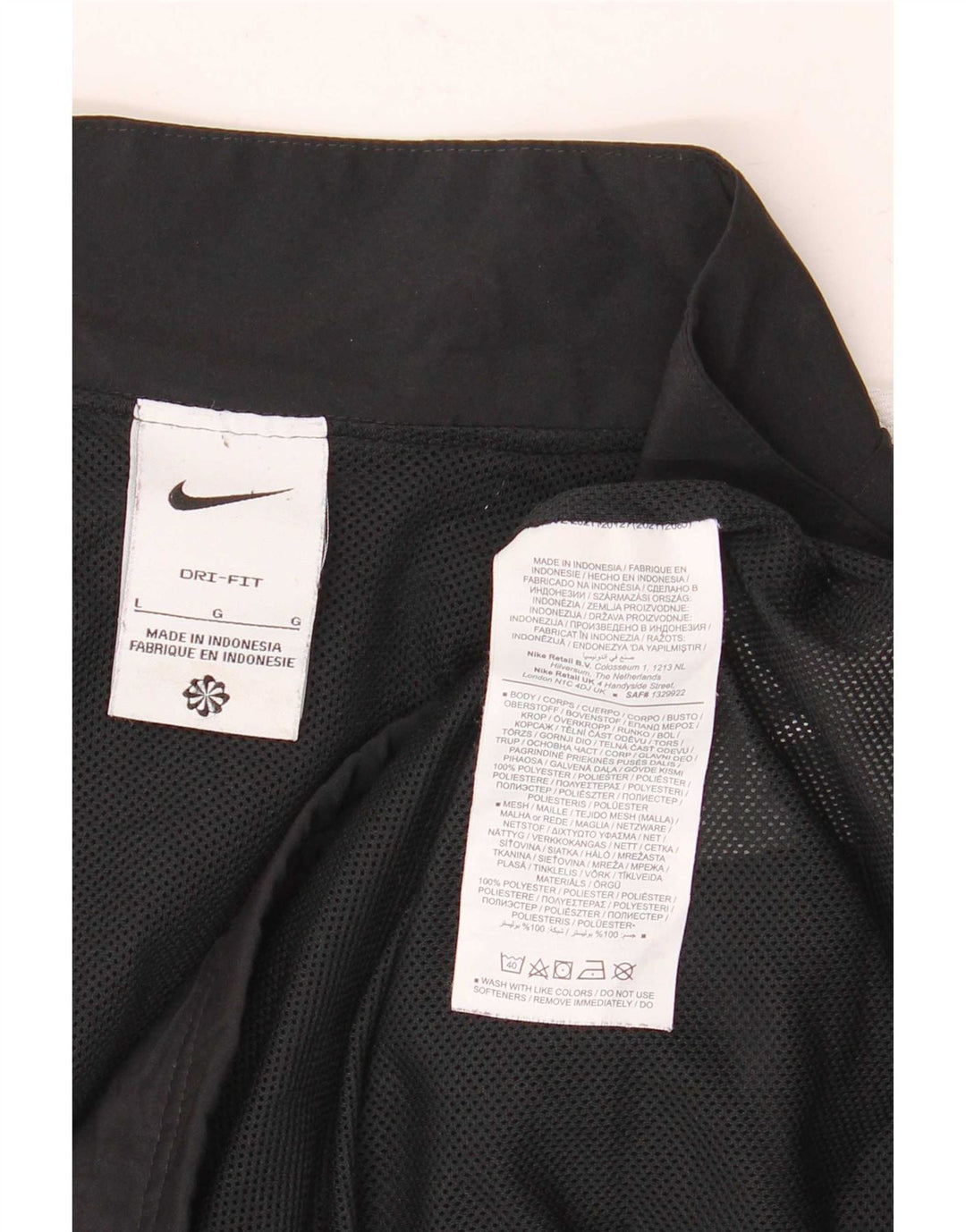 Мужская спортивная куртка Nike Dri Fit, большая черная полиэстер с цветными блоками