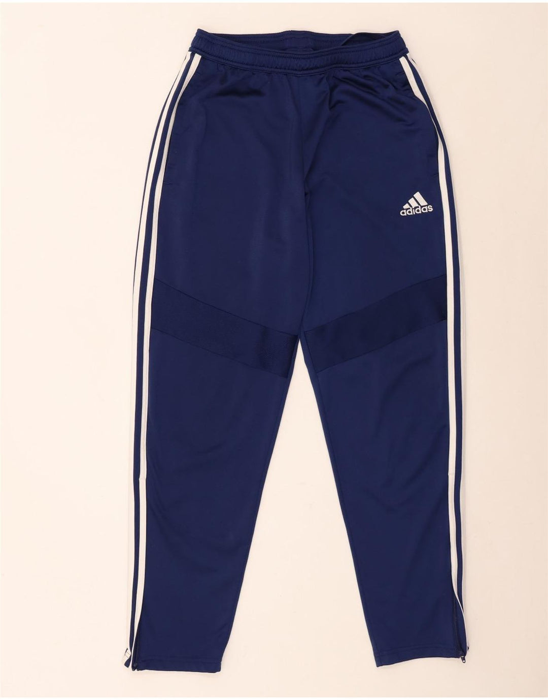 Мужские спортивные брюки Adidas среднего размера, темно-синие, полиэстер