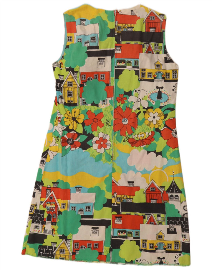 ВИНТАЖНОЕ базовое женское платье IT 42, новинка среднего размера с разноцветным цветочным принтом