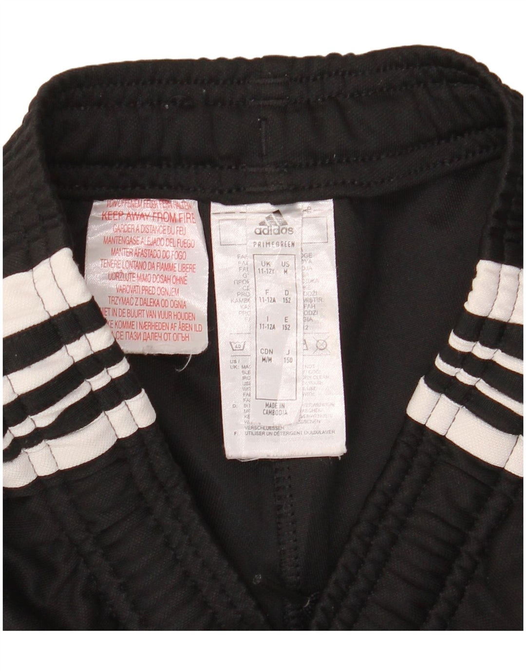 ADIDAS Спортивные брюки Primegreen для мальчиков 11-12 лет, черные с цветными блоками