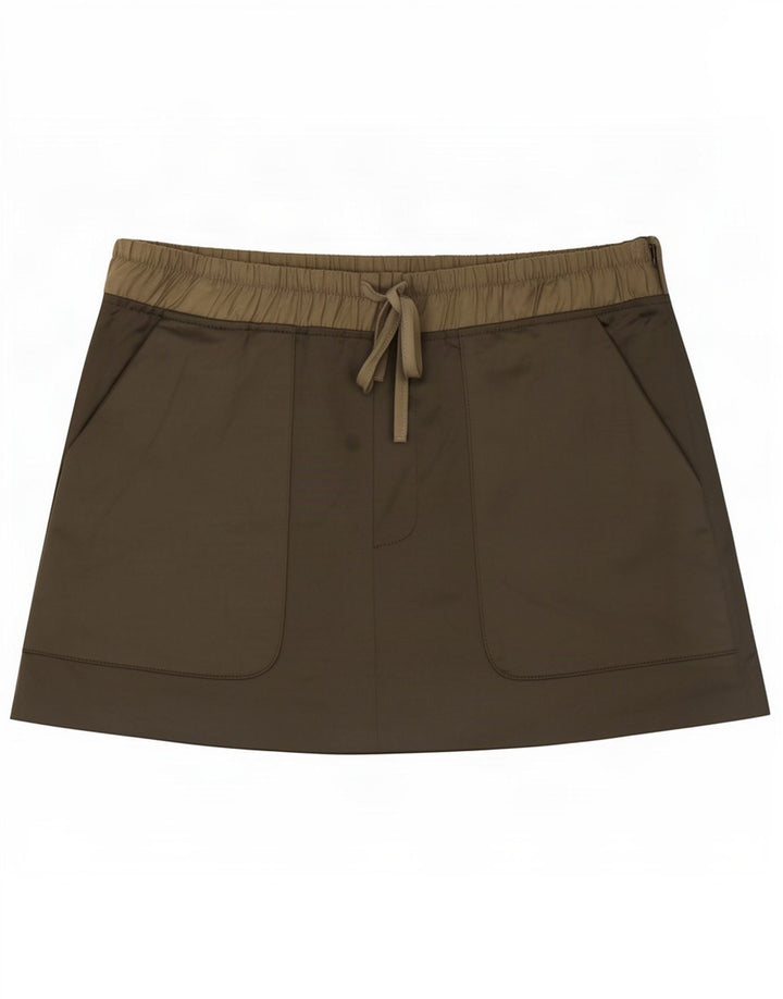 Женская мини-юбка Zara Medium W28, полиэстер цвета хаки