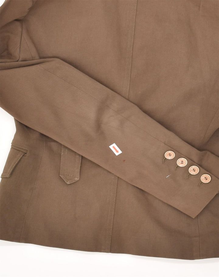 PATRIZIA PEPE Womens 2 Button Blazer Jacket IT 40 Small Brown Cotton | Vintage Patrizia Pepe | Thrift | Second-Hand Patrizia Pepe | Used Clothing | Messina Hembry 