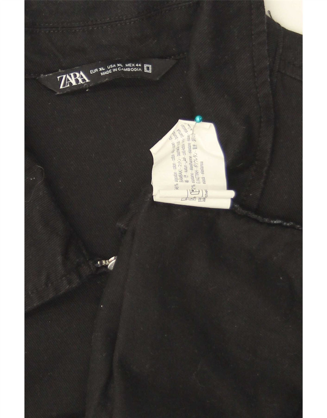 Мужская куртка-бомбер Zara UK 42 XL, черный хлопок