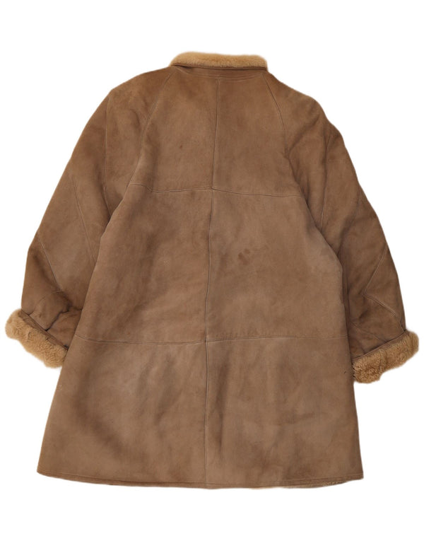 Винтажная женская дубленка свободного кроя IT 44 Medium Brown Classic