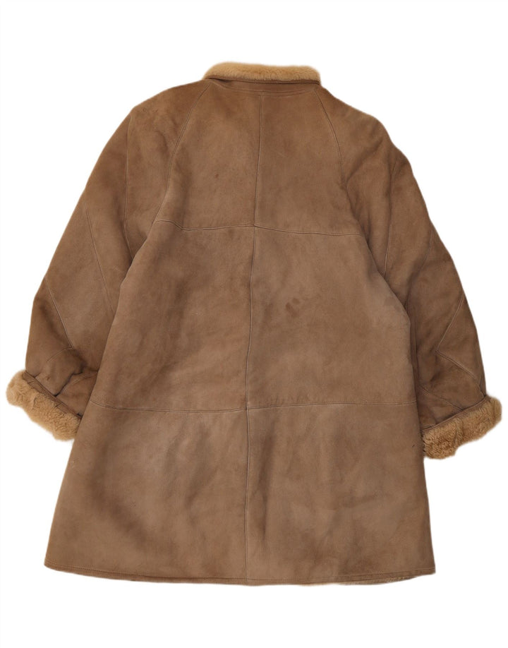 Винтажная женская дубленка свободного кроя IT 44 Medium Brown Classic