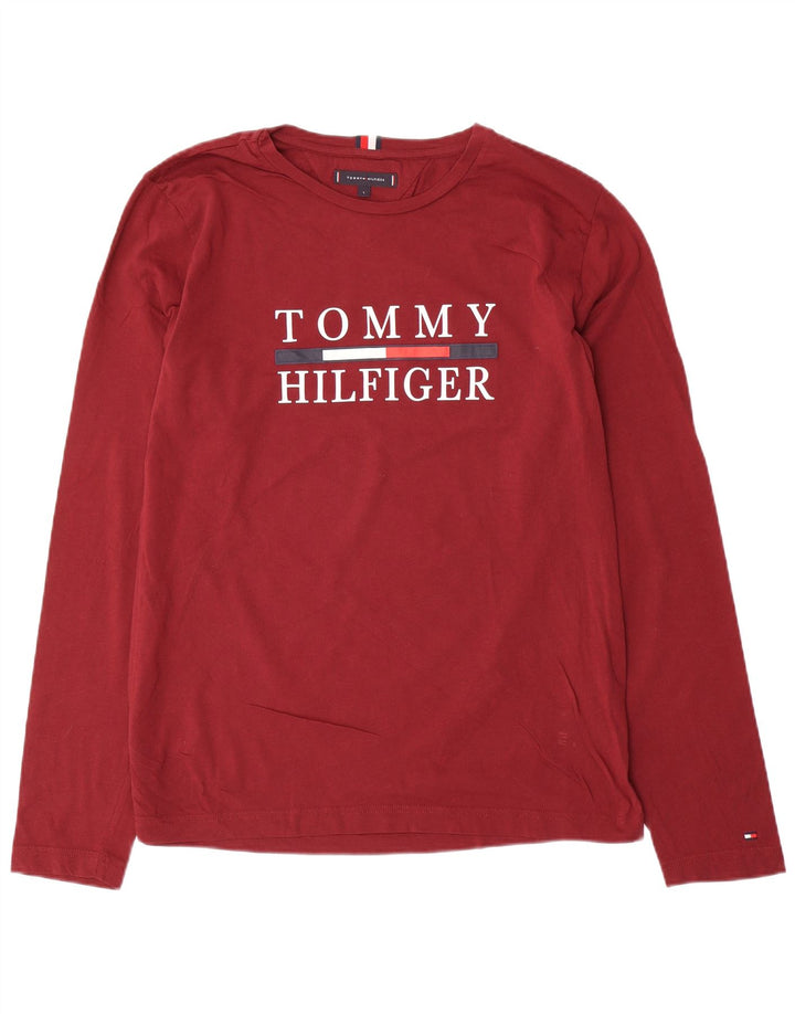 Мужской топ с длинным рукавом Tommy Hilfiger, бордовый хлопок, большой размер