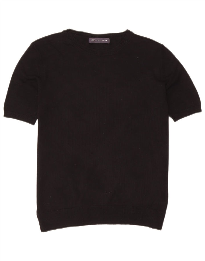 Женская блузка Marks & Spencer Top UK 10, маленькая, черная, вискоза