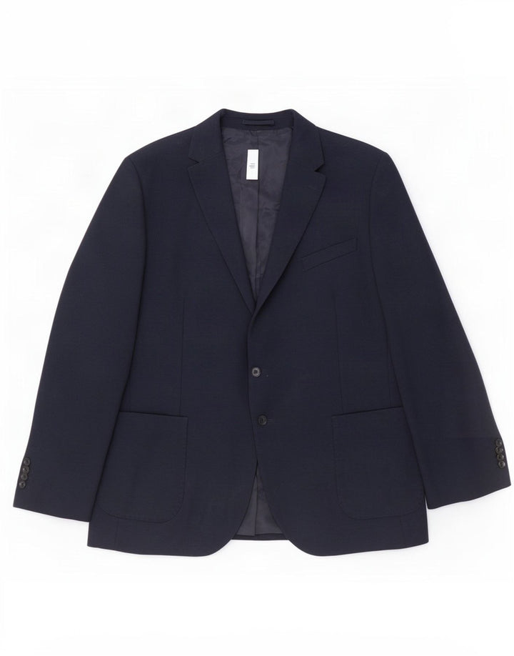 Мужской пиджак Marks & Spencer с 2 пуговицами UK 48 4XL Темно-синий полиамид