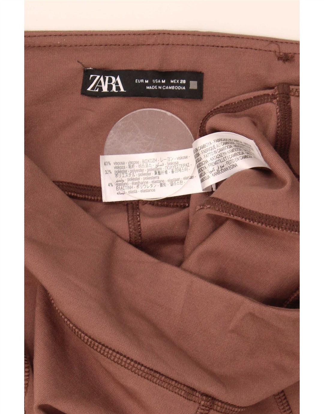 Женские леггинсы Zara Medium W28 L29 Коричневые вискоза
