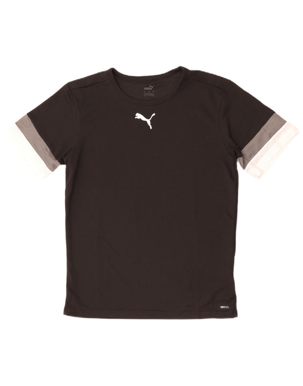 Мужская футболка Puma, средний черный полиэстер с цветными блоками