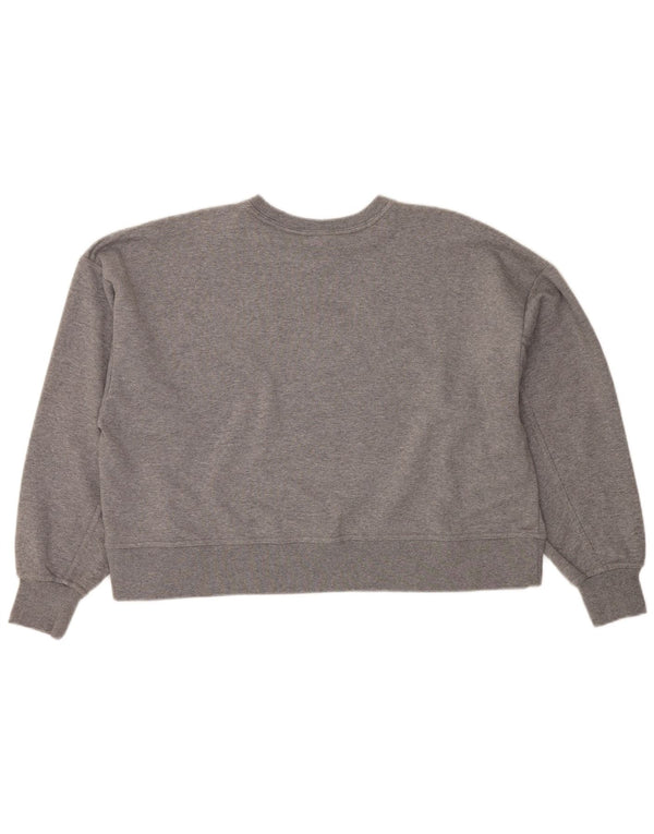 Женский укороченный свитшот большого размера с графическим рисунком NIKE UK 16, большой серый цвет