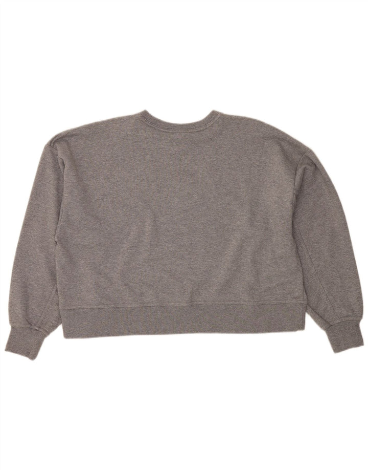 Женский укороченный свитшот большого размера с графическим рисунком NIKE UK 16, большой серый цвет