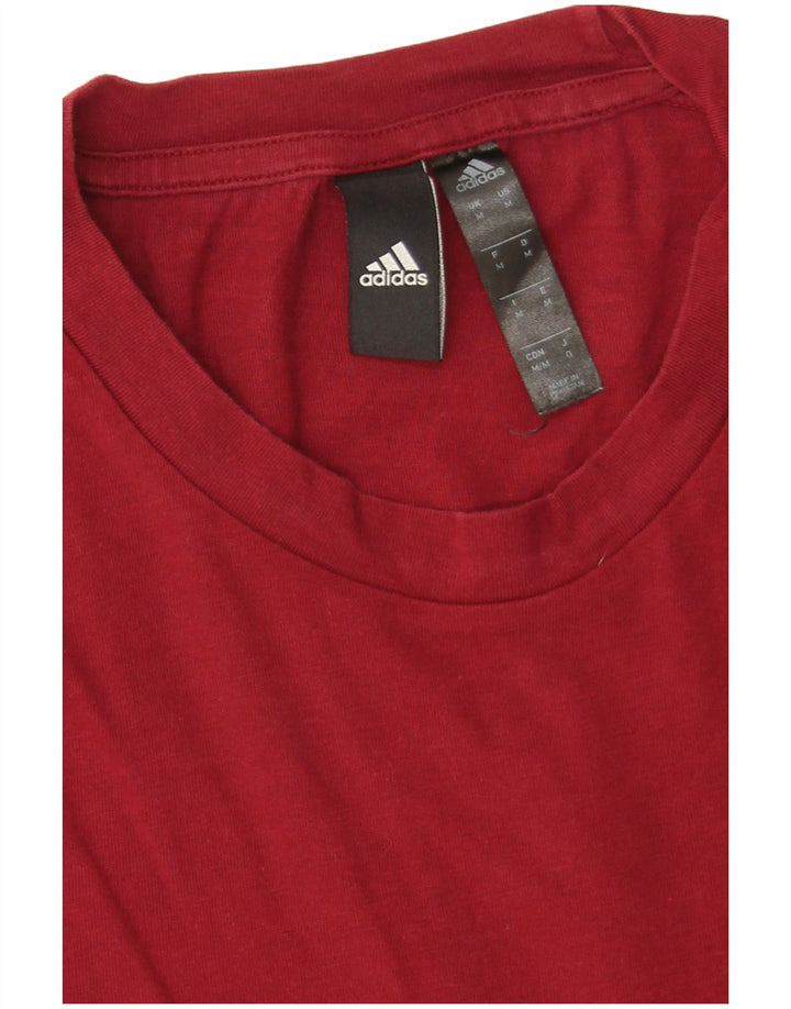 Мужская футболка Adidas Top среднего красного цвета из хлопка