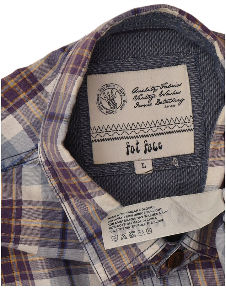 Мужская рубашка Fat Face, хлопок, большая синяя клетка