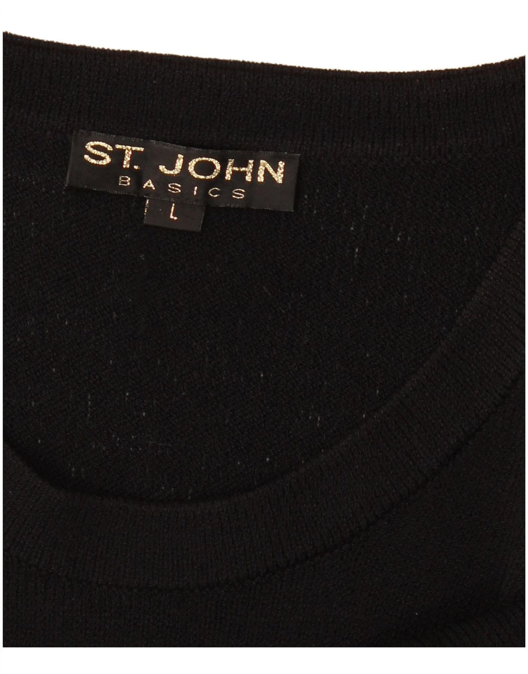 Женский укороченный джемпер с вырезом лодочкой ST.John Basics UK 16, большой черный цвет