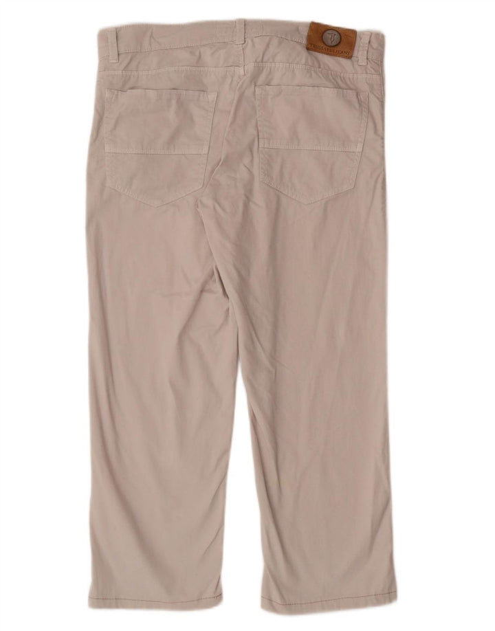 TRUSSARDI Mens Straight Capri Trousers W34 L23 Grey