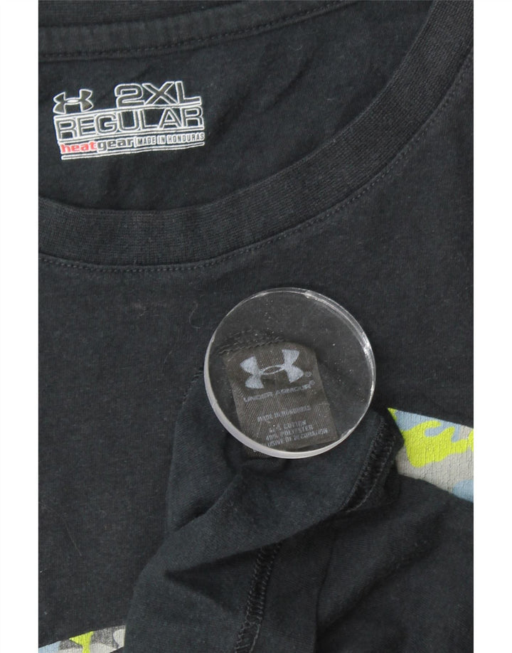 Мужская футболка с графикой UNDER ARMOR Heat Gear Regular Fit, топ 2XL, черная