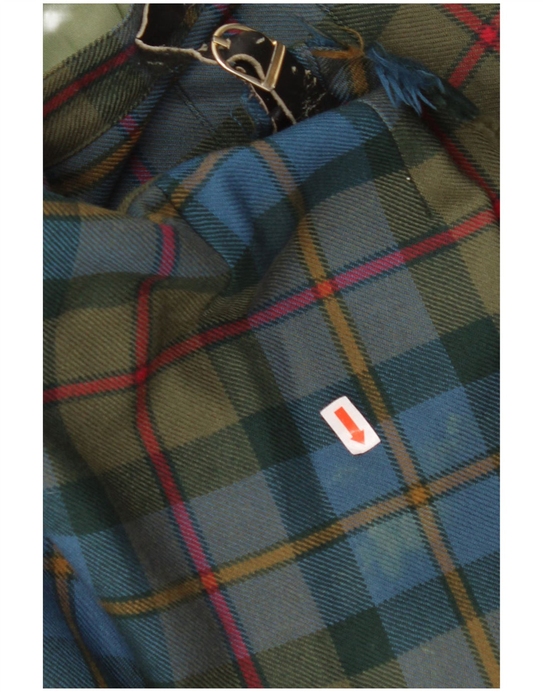 ВИНТАЖНАЯ женская юбка с запахом IT 44 Medium W32 Зеленая клетчатая шерсть из натуральной шерсти