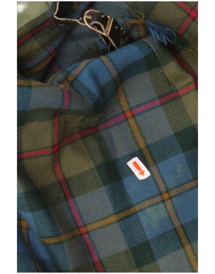 ВИНТАЖНАЯ женская юбка с запахом IT 44 Medium W32 Зеленая клетчатая шерсть из натуральной шерсти