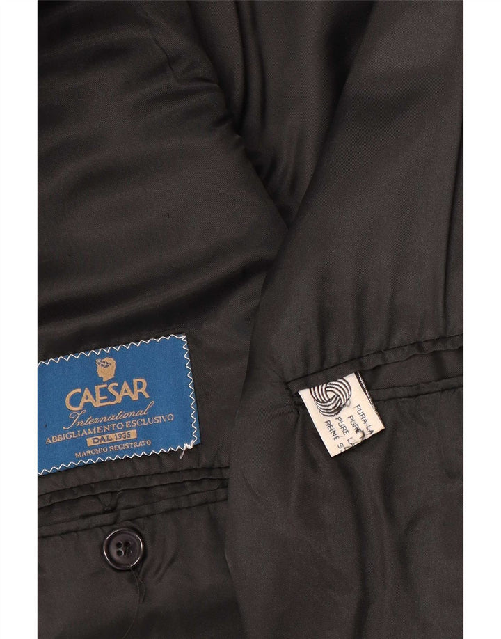 Мужской двубортный пиджак Caesar UK 38, средний серый шерстяной пиджак