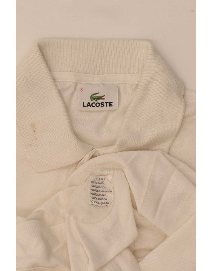 Мужская рубашка-поло Lacoste, размер 3, маленькая, белый хлопок